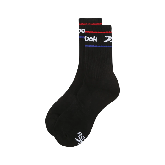 RESS4EY30BK [6% 적립] Reebok Color Logo Crew Socks Black
