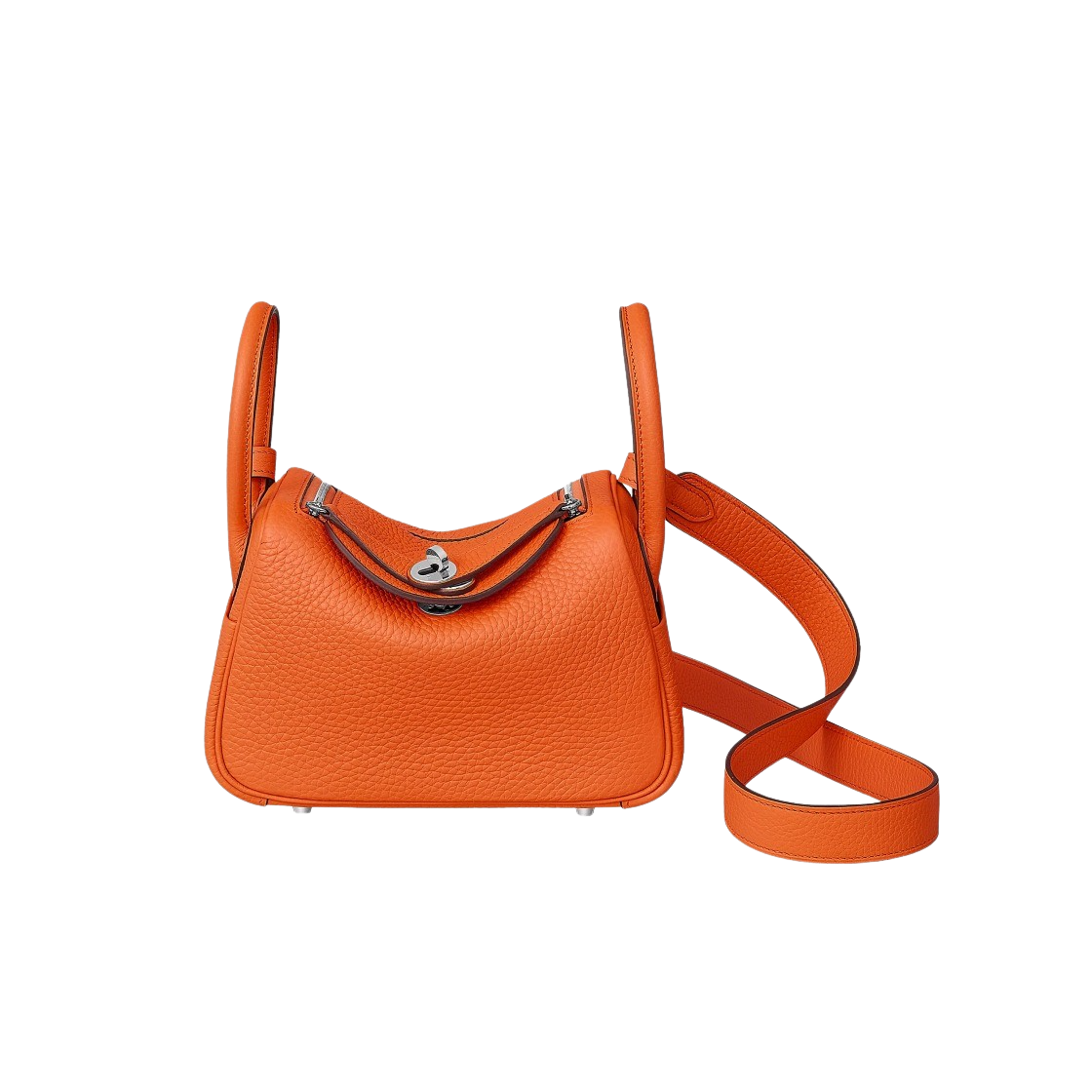 H079086CK9J Hermes Lindy Mini Bag Clemence & Palladium Feu - 대표 이미지 #1