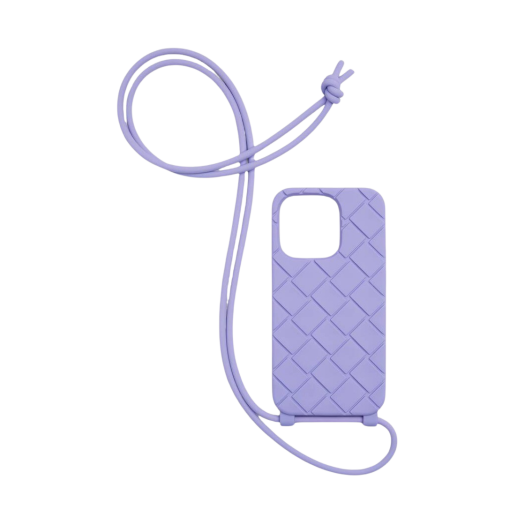 Bottega Veneta iPhone 14 Pro Case On Strap Amethyst