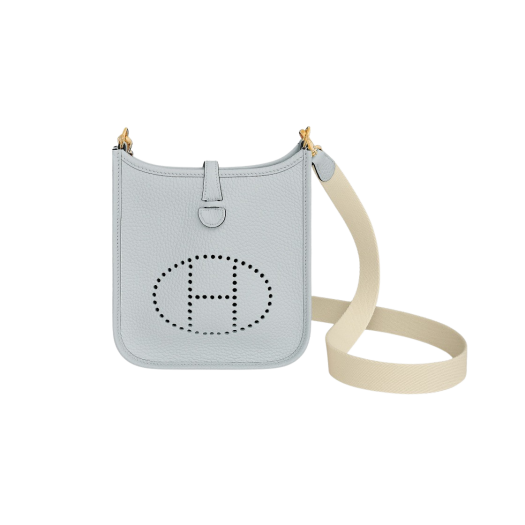 Hermes Evelyne 16 Amazone Bag Clemence & Gold Bleu Pale Nata