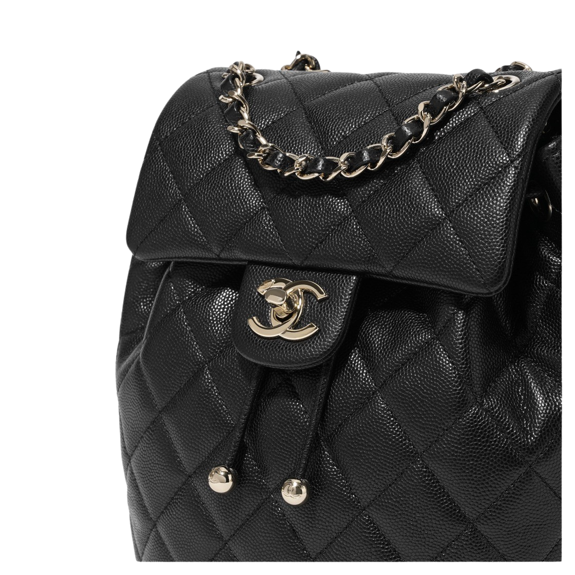 AS4058-B10876-94305 Chanel Backpack Shiny Grained Calfskin & Gold Black - #4