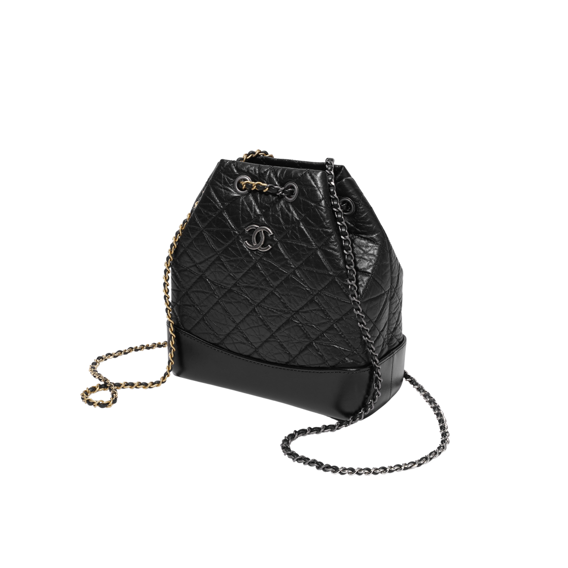 A94485-Y61477-94305 Chanel Small Gabrielle Backpack Aged Calfskin & Gold Silver Black - #3