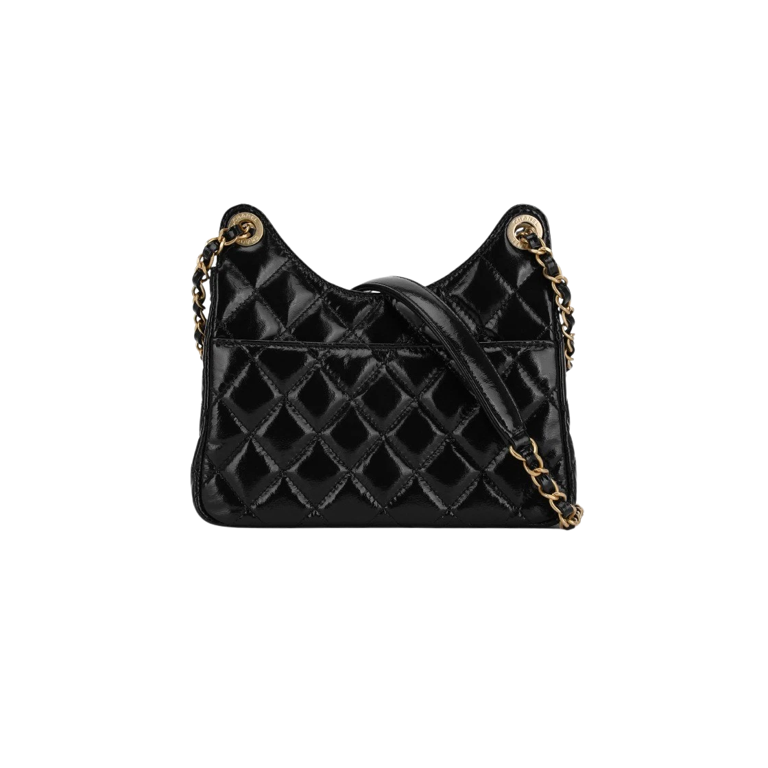 샤넬 스몰 호보백 샤이니 크럼플드 카프스킨 & 골드 메탈 블랙 | Chanel | KREAM Chanel Small Hobo Bag Shiny Crumpled Calfskin... 