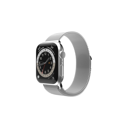 S401300003 SINJIMORU Smartwatch Milanese Loop Band Strap Apple Watch Galaxy Watch 10/9/8/7/6/5/4/SE/2 Ultra Classic Pro Silver