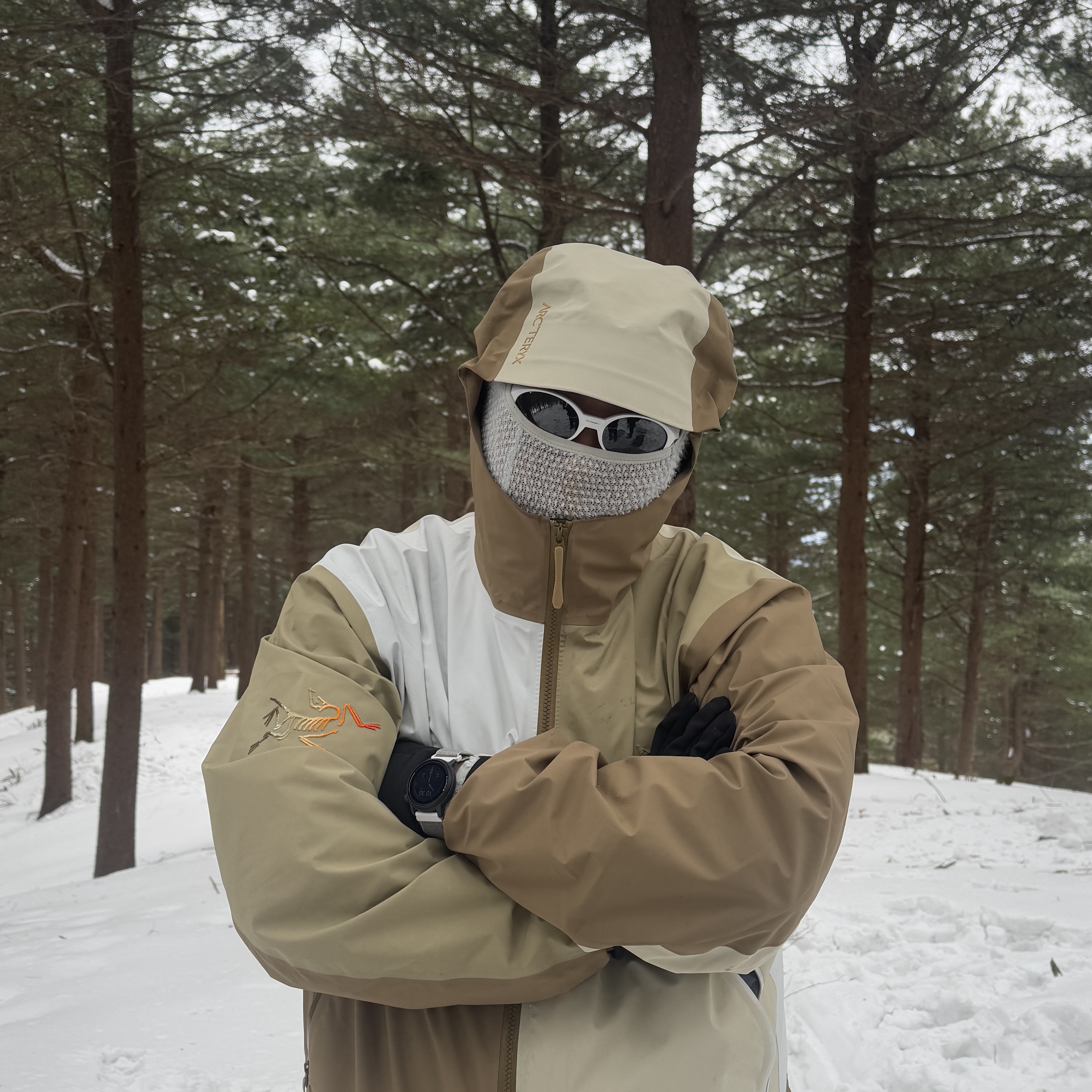 Arc'teryx x Beams Beta Jacket Nagomi, Arc'teryx Venta Glove Black 착용 스타일 - 2