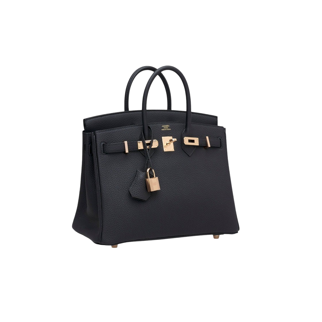 H057208CD89 Hermes Birkin 25 Bag Togo & Rose Gold Noir - #2