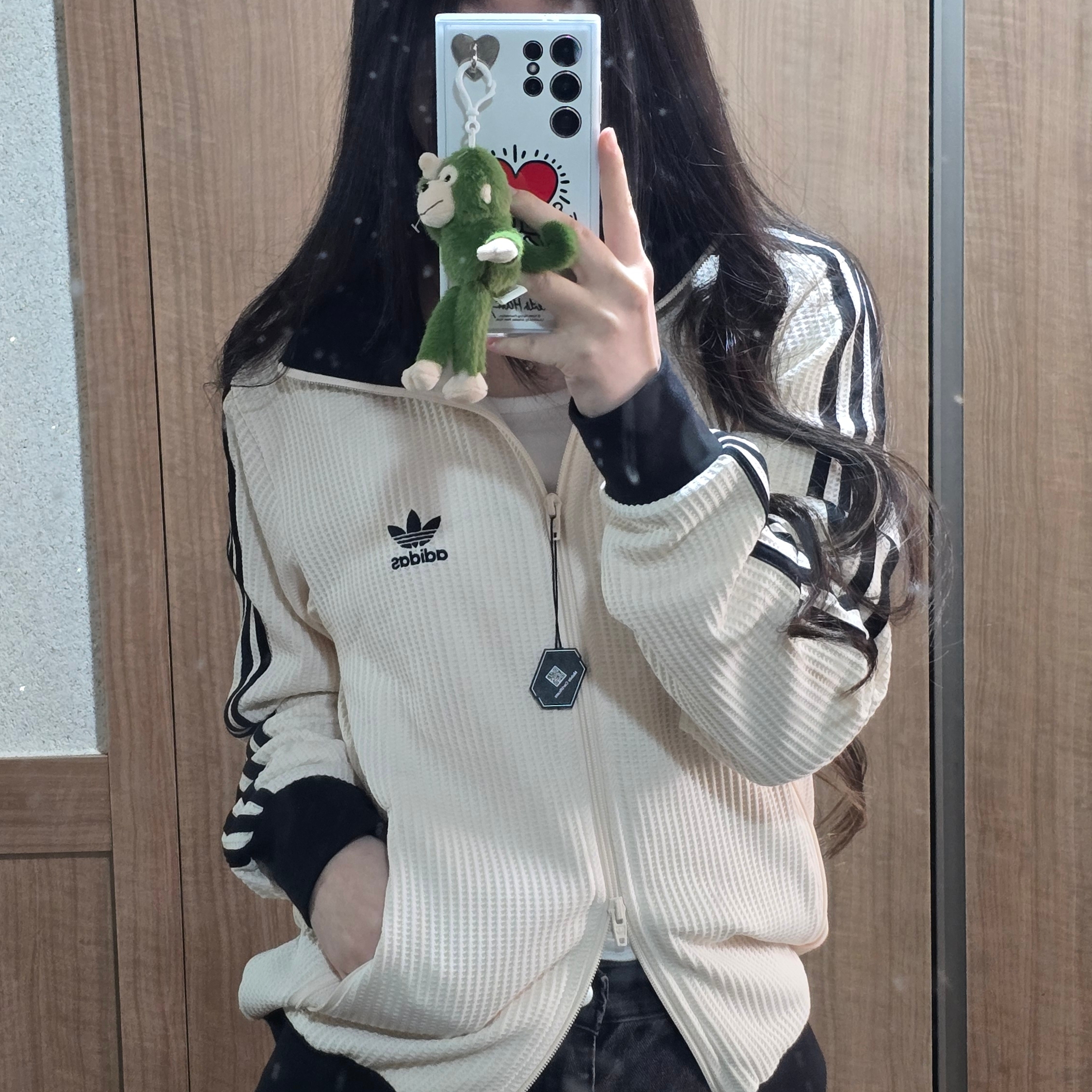 Adidas Waffle Beckenbauer Track Top Wonder White - KR Sizing 착용 스타일