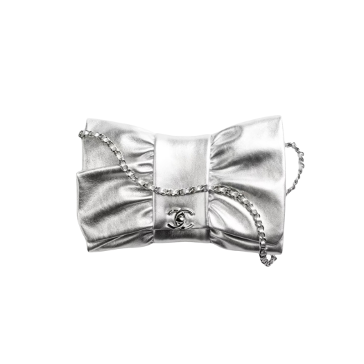 Chanel Clutch Metallic Lambskin & Silver Silver