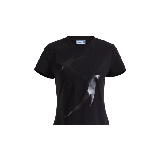 (W) H&M x Mugler Printed Fitted T-Shirt Black