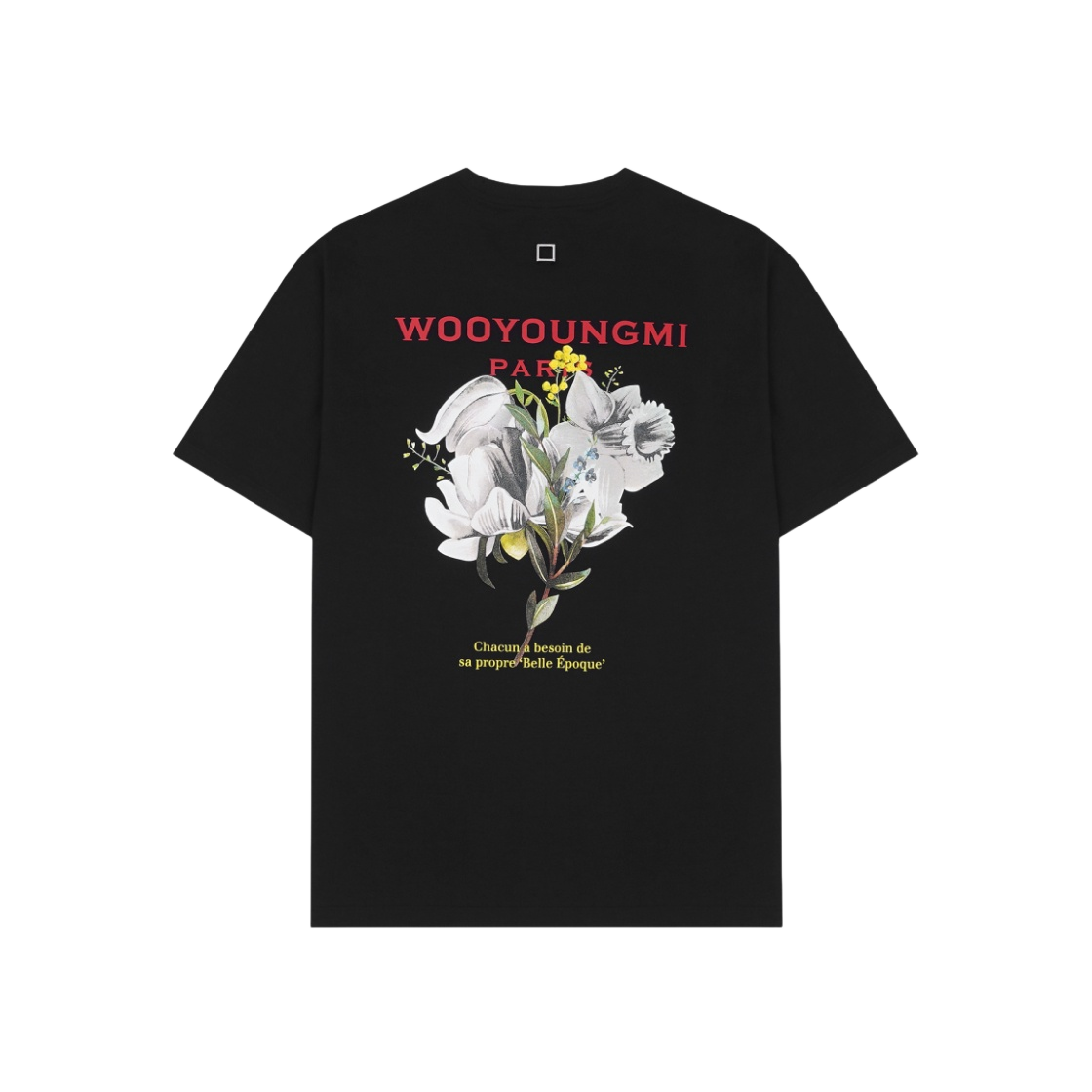 ☆韓国人気☆フェード フラワー Tシャツ/WOOYOUNGMI☆ WOOYOUNGMI(ウーヨンミ) フラワー バックロゴ 半袖Tシャツ
