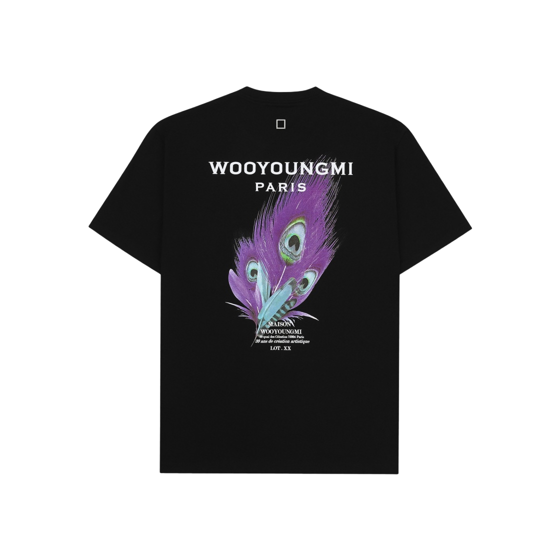 W231TS05708B Wooyoungmi Feather Back Logo T-Shirt Black - 23SS - 대표 이미지 #1