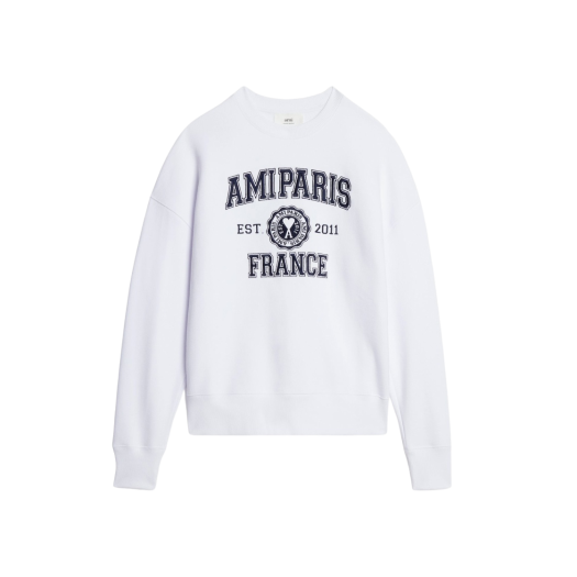 Ami Paris France Crewneck Sweatshirt White
