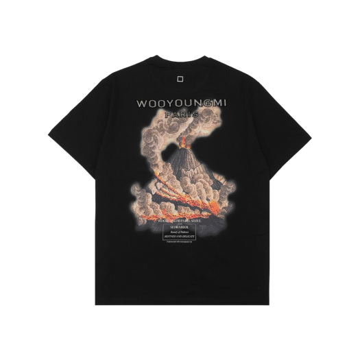 Wooyoungmi Volcano Back Logo T-Shirt Black - 23FW