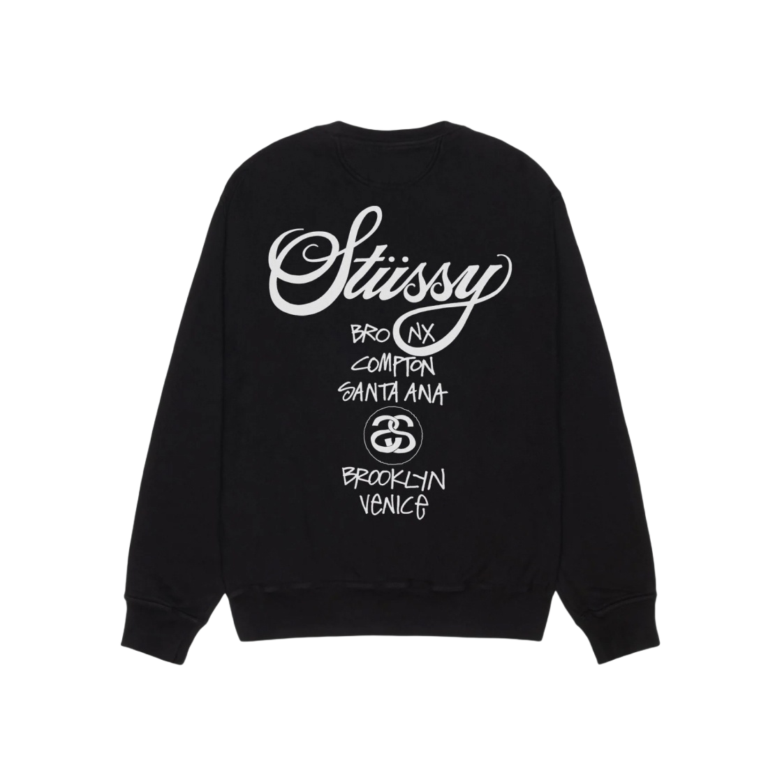 ★人気★【Stussy】★SMOOTH STOCK CREW PIGMENT DYED★BLACK★ 스투시 월드투어 크루넥 피그먼트 다이드 블랙 | Stussy | KREAM