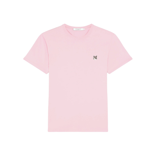 Maison Kitsune Grey Fox Head Patch Classic T-Shirt Dusty Rose