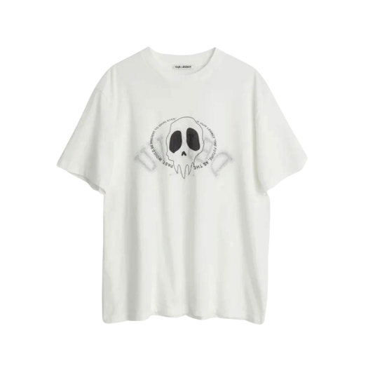 Our Legacy Box T-Shirt Maverick Deja Vu Print White