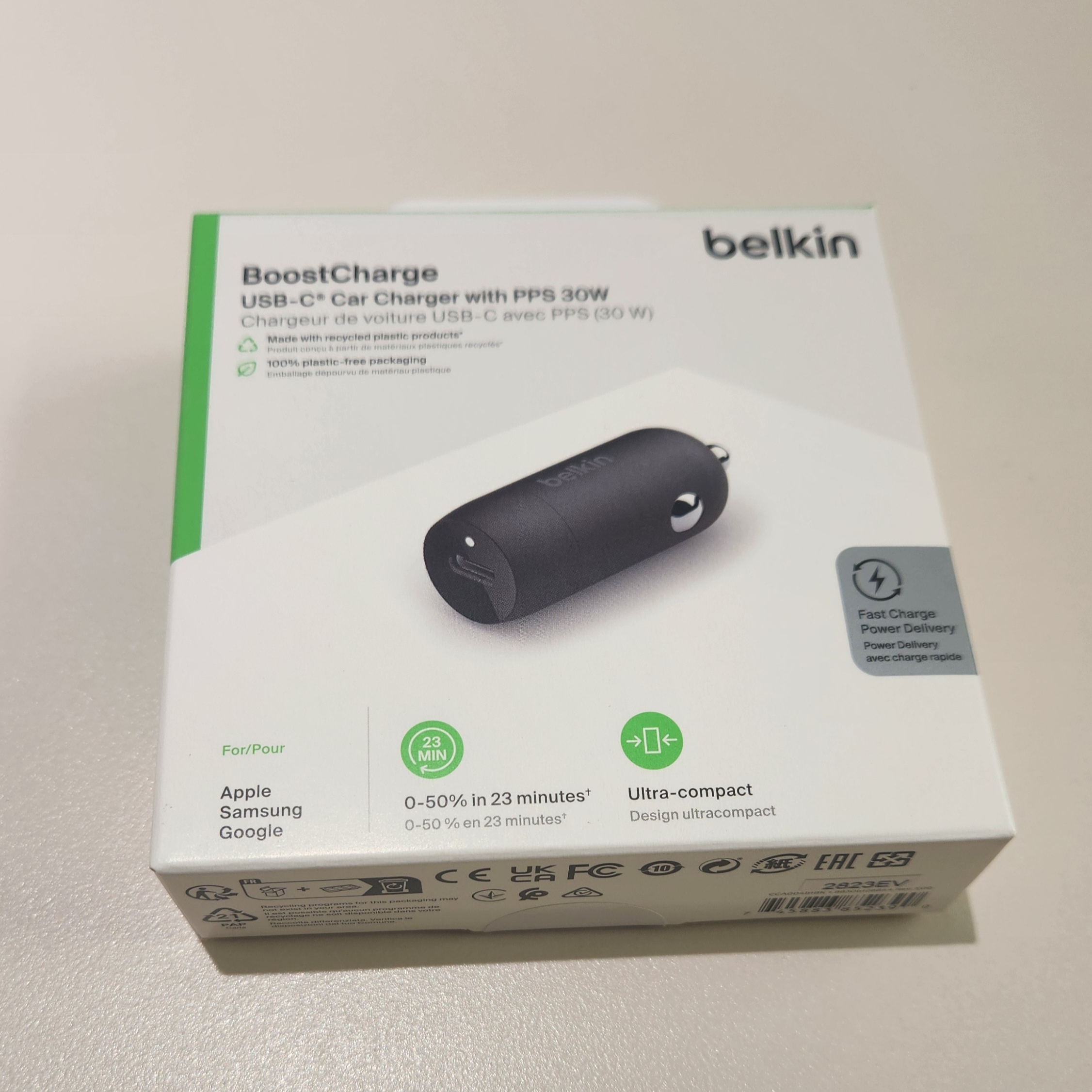 Belkin 30W USB-C Car Charger CCA004bt 착용 스타일