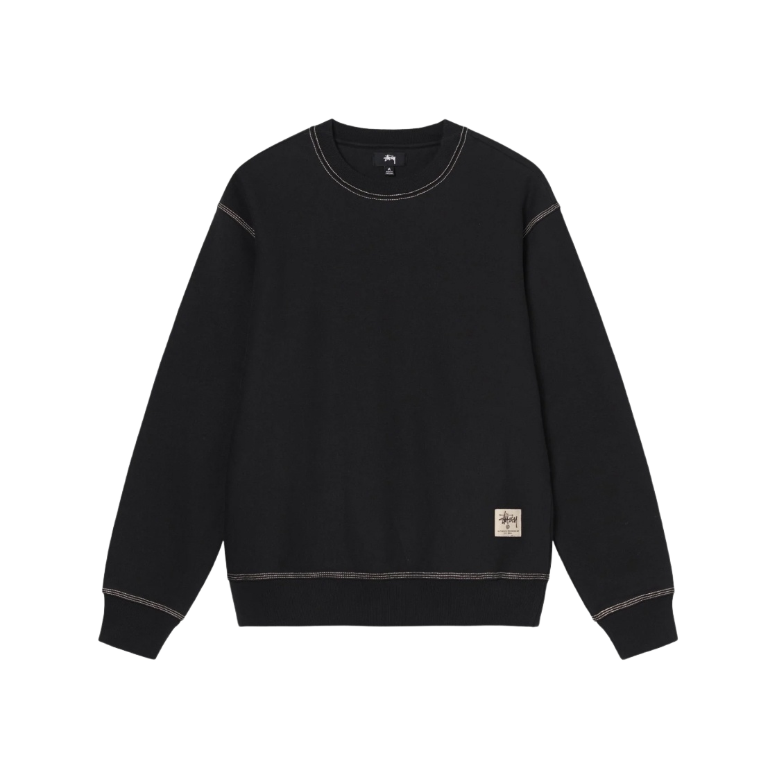스투시 콘트라스트 스티치 라벨 크루넥 블랙 | Stussy | KREAM 스투시 콘트라스트 스티치 라벨 크루넥 블랙 | Stussy | KREAM