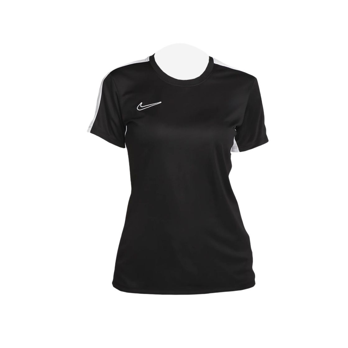 DX0522-010 (W) Nike Dri-Fit Academy Short Sleeve Football Top Black White - Asia - 대표 이미지 #1