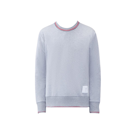 Thom Browne Cotton Milano Stripe Pullover Light Grey