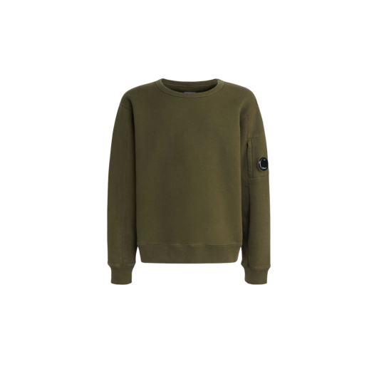 (Kids) C.P. Company U16 Basic Fleece Lens Sweatshirt Ivy Green - 23FW