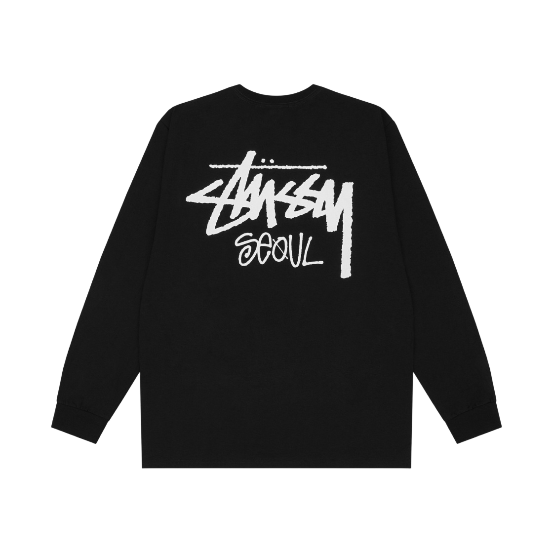 Stussy Stock 韓国 Seoul LS T-Shirt Black M Stussy Stock Seoul T-Shirt Black 2024, Black (100% Authentic