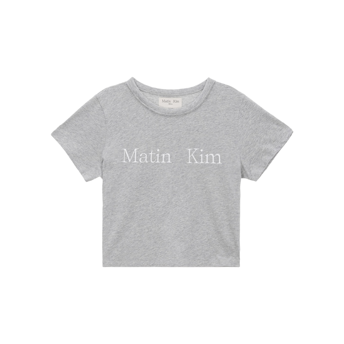 ★Matin Kim★ LOGO CROP TOP IN PINK MK2400TS041MPK MATIN KIM CUTTED LOGO CROP TOP IN PINK – SeoulSeoul