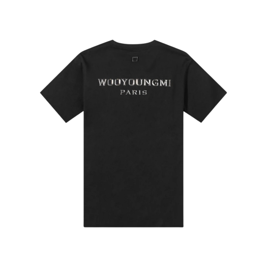 우영미 서울 엠보싱 백로고 티셔츠 블랙 - 23FW | Wooyoungmi