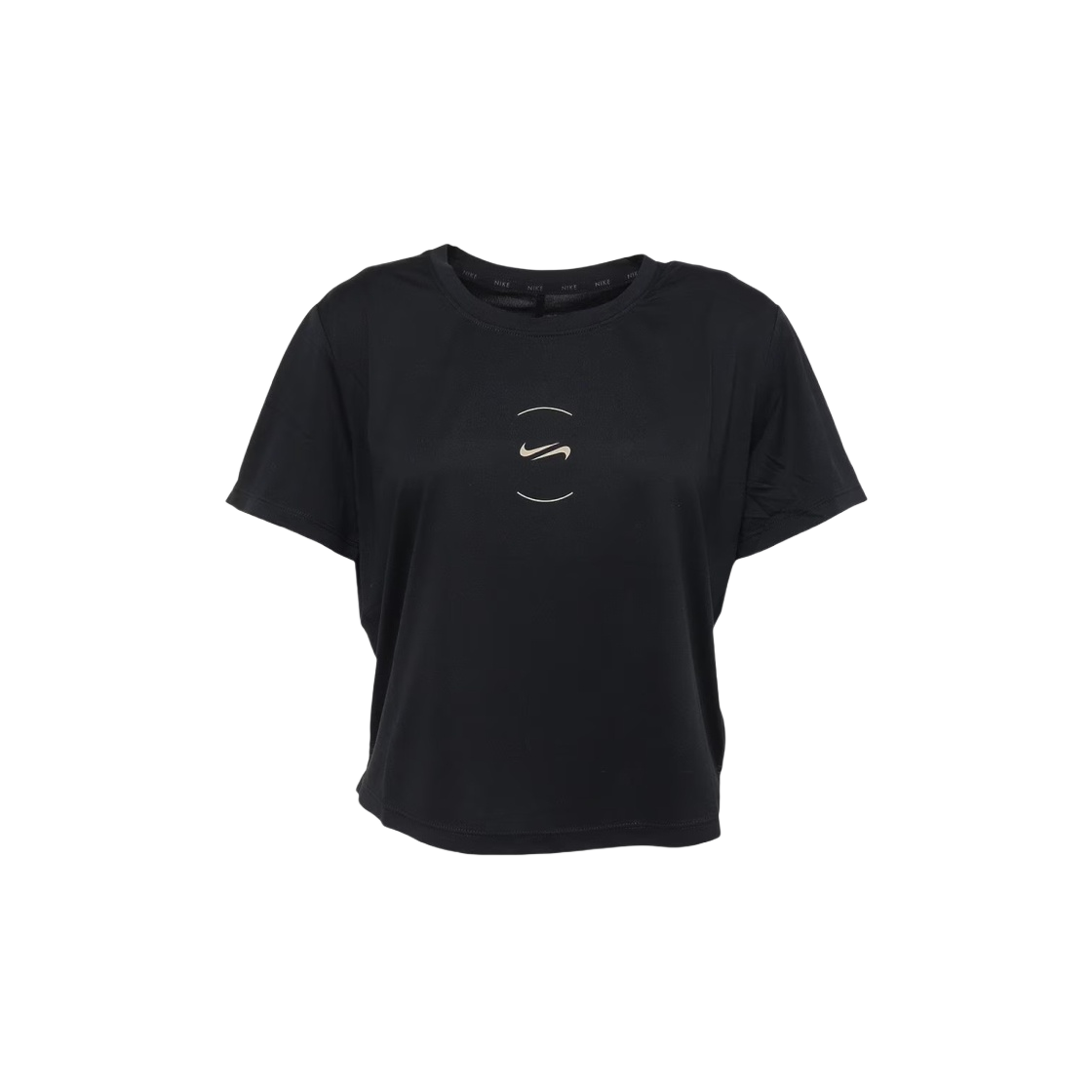 FN7255-010 (W) Nike Dri-Fit Cropped T-Shirt Black Khaki - Asia - 대표 이미지 #1