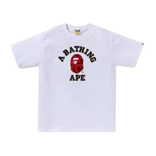 BAPE Color Camo College T-Shirt White Red