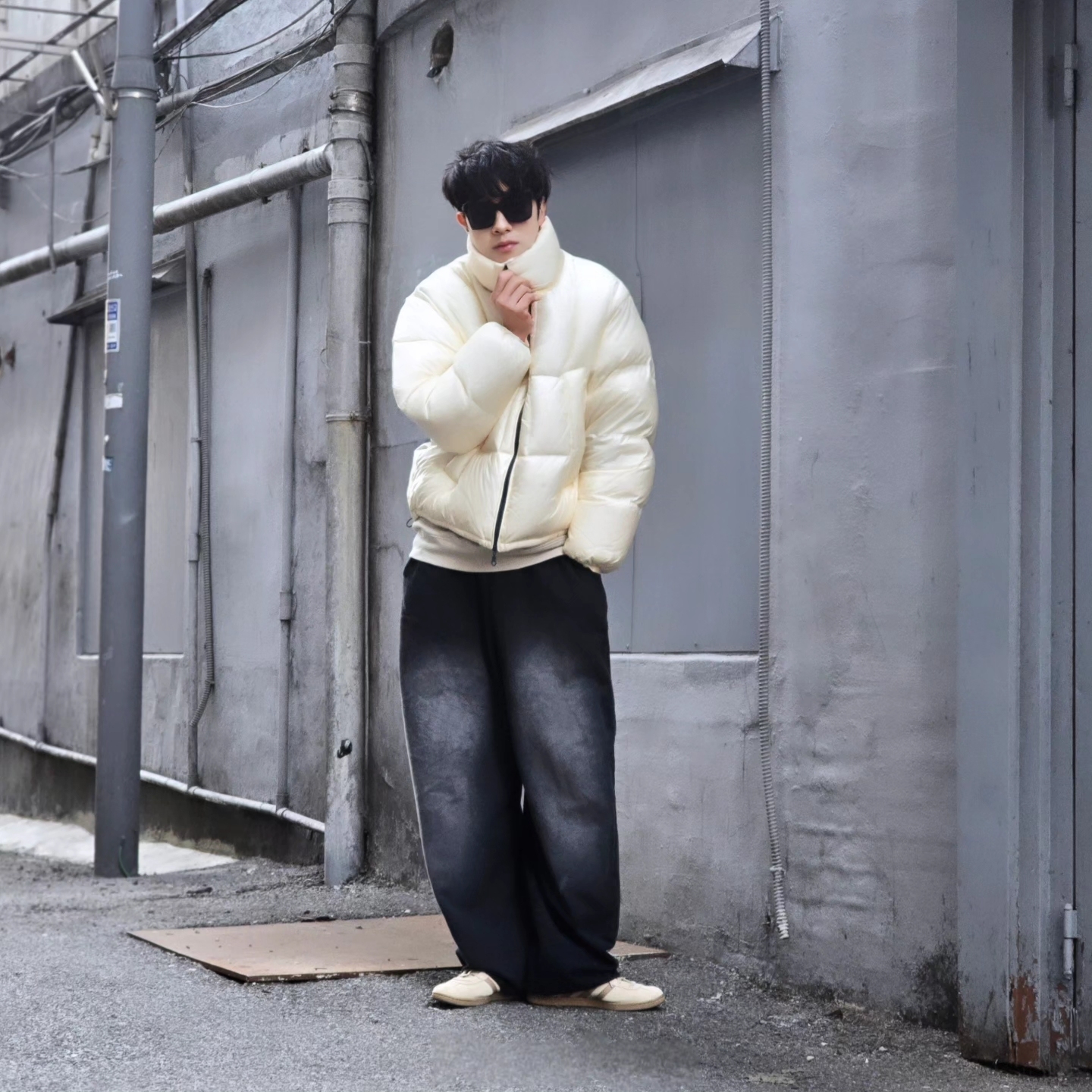 Adidas Stadt Magic Beige 착용 스타일 - 2
