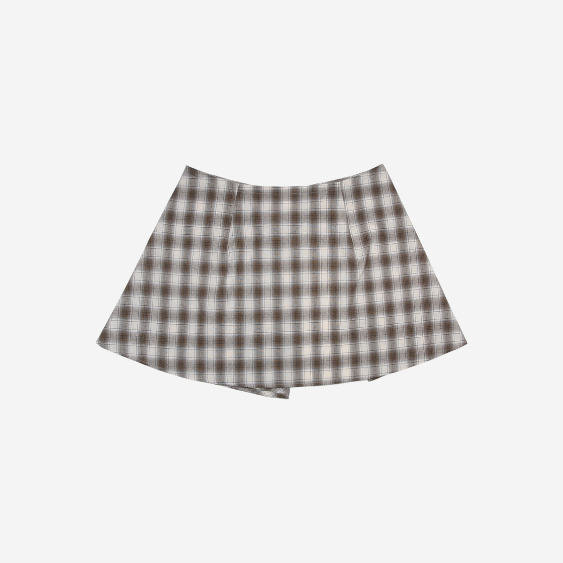 키지코 레이어드 체크 랩 스커트 브라운(KIJIKO Layered Check Wrap Skirt Brown) - 2