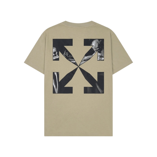 Off-White Caravaggio Arrow Slim S/S T-Shirt Dark Sand Black