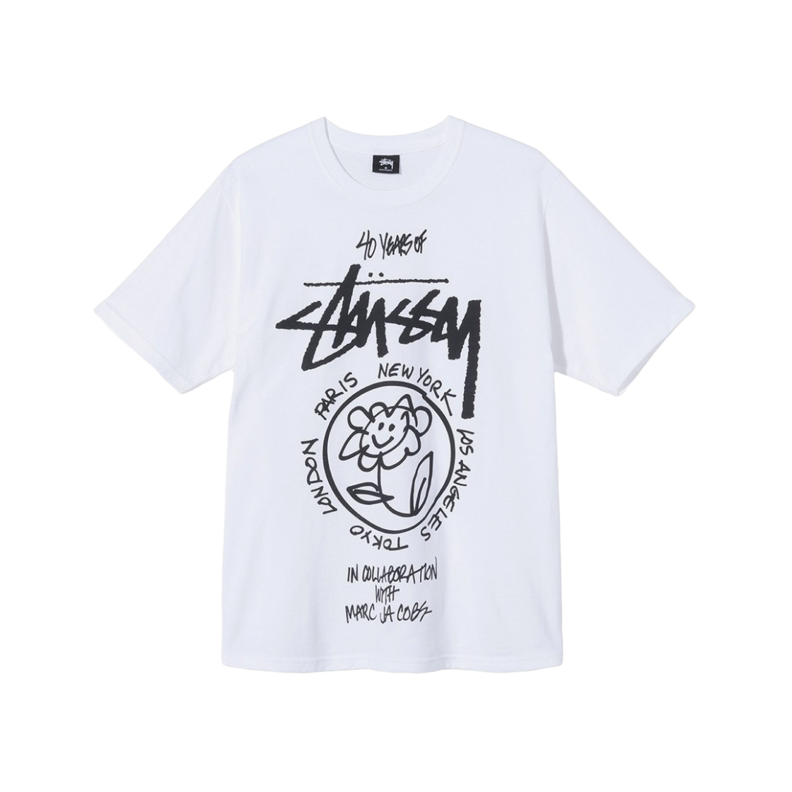 ★関税込★STUSSY★Stussy x Marc Jacobs 40 WT T-Shirt★ Stussy x Marc Jacobs 40 Anniversary Crossover Classic Short
