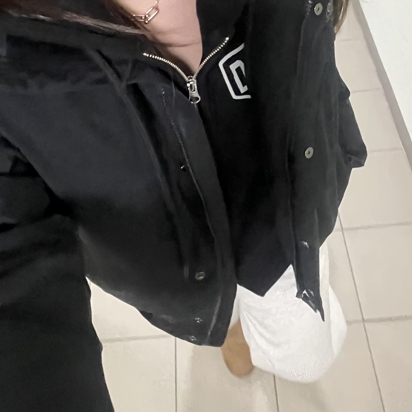 Deus Ex Machina Seoul College Hooded Jacket Black 착용 스타일