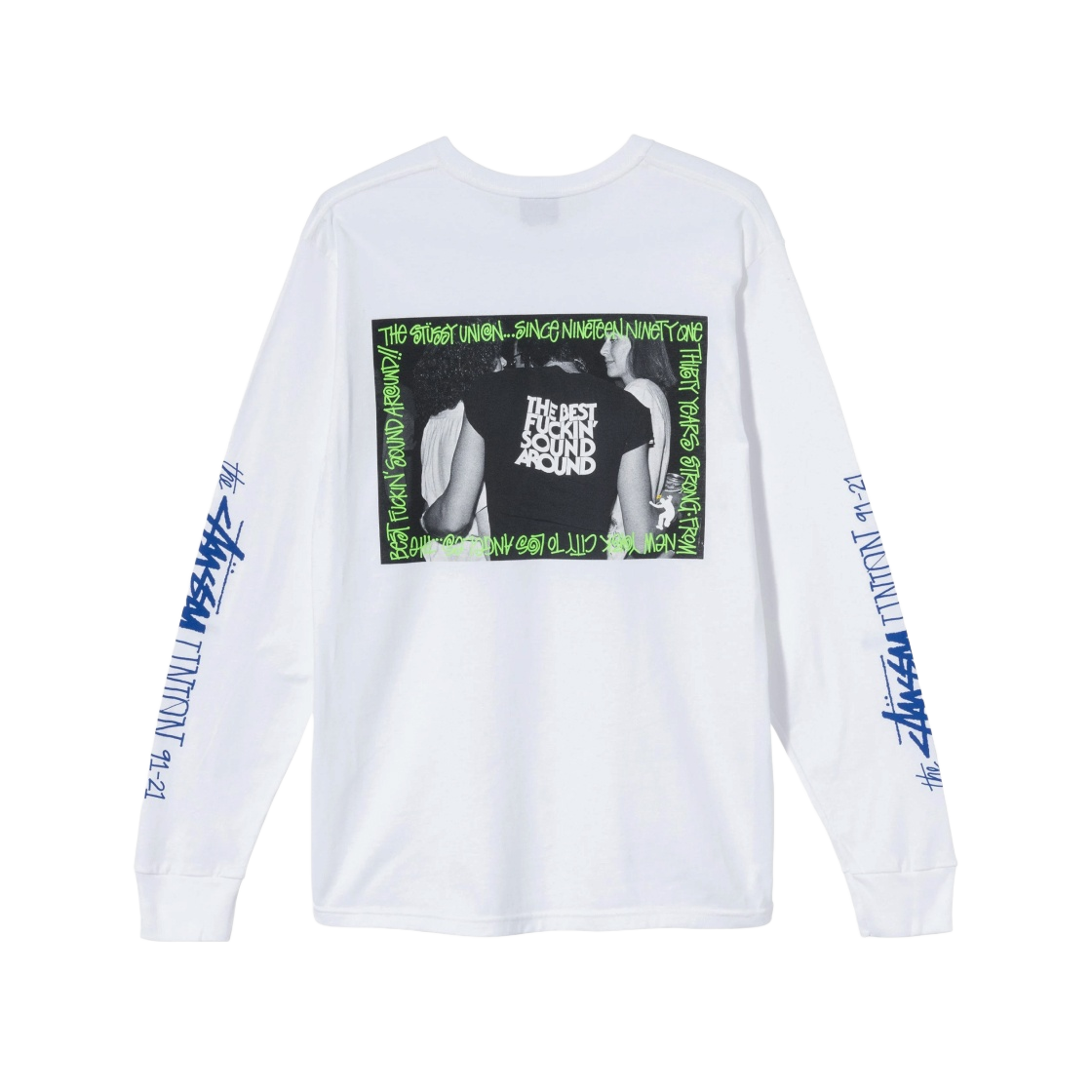 스투시 x 유니온 베스트 퍼킨 사운드 롱슬리브 티셔츠 화이트 | Stussy 