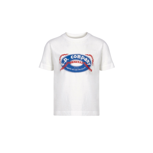 (Kids) C.P. Company U16 30/1 Jersey Graphic Logo T-shirt Gauze White - 23SS