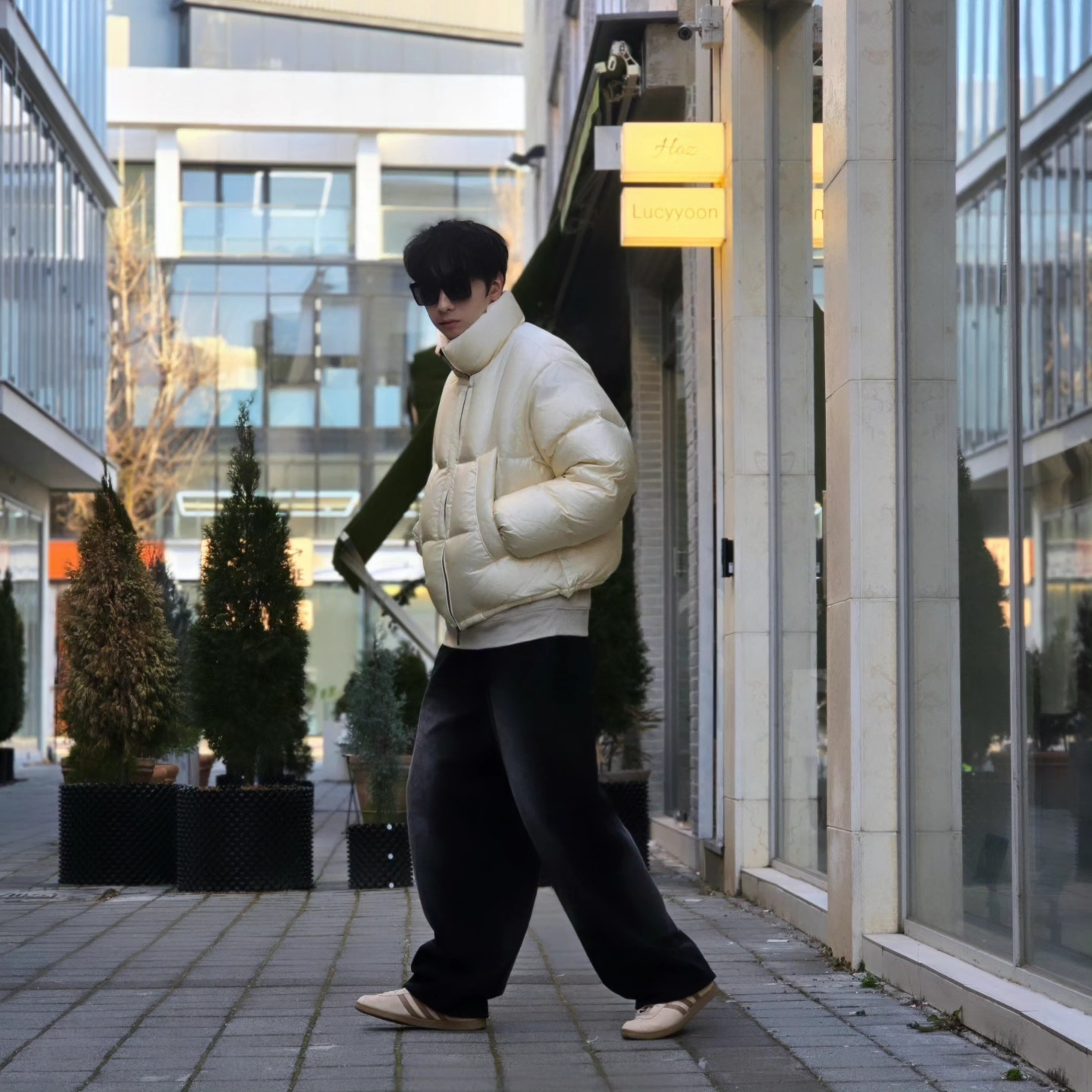 Adidas Stadt Magic Beige 착용 스타일 - 3