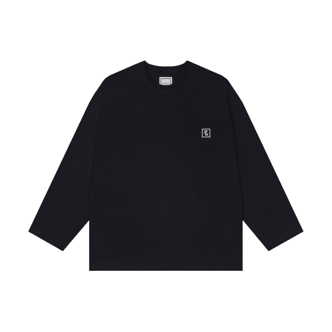 우영미 코튼 롱슬리브 백로고 티셔츠 블랙 - 22FW | Wooyoungmi