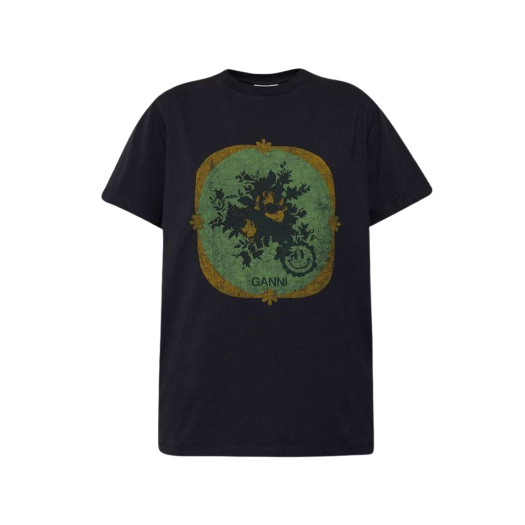 (W) Ganni Oraganic Cotton Graphic T-Shirt Phantom