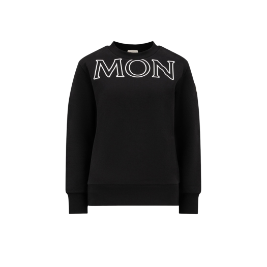 (W) Moncler Big Logo Sweatshirt Black - 22FW