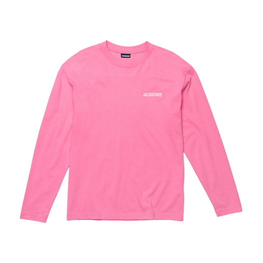 Jacquemus Le T-Shirt Manches Longues Long Sleeve T-Shirt With Printed Logo Pink