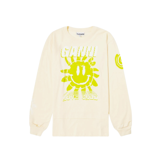 (W) Ganni Love Club Long Sleeve T-Shirt Rutabaga