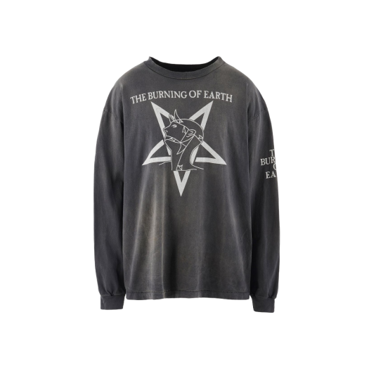 Saint Mxxxxxx Burn Of Earth LS T-Shirt Black - 23AW
