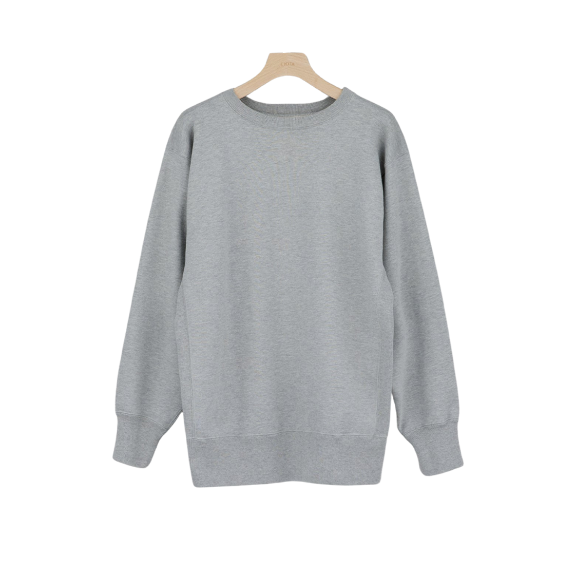 시오타 크루넥 스웨트셔츠 브러시드 라이닝 탑 그레이(Ciota Crewneck Sweatshirt Brushed Lining Top Gray)