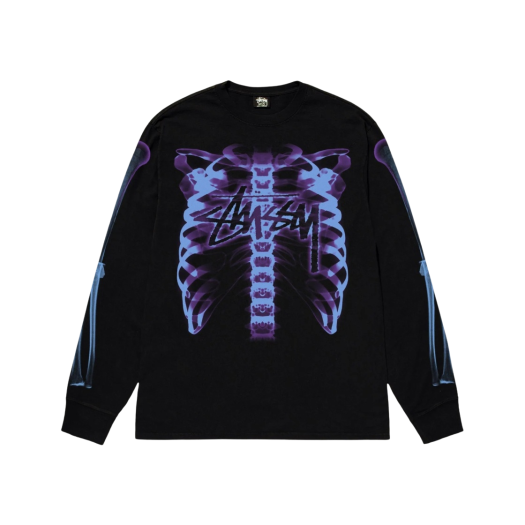 Stussy Rib Cage LS T-Shirt Black