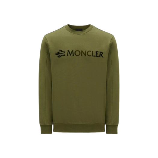 Moncler Logo Sweatshirt Olive Green - 23FW