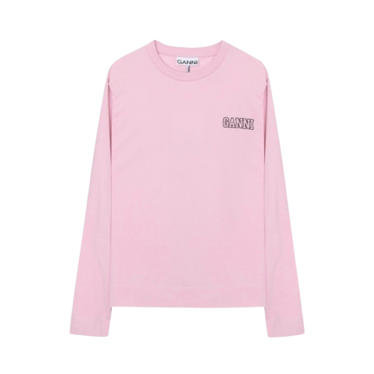 (W) Ganni Software Isoli Oversized Long Sleeve T-Shirt Sweet Lilac