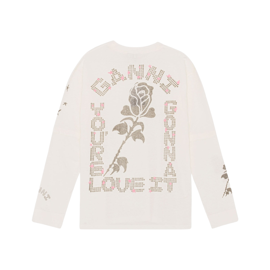 T3361-115 (W) Ganni White Long Sleeve T-Shirt Vanilla Ice - #2