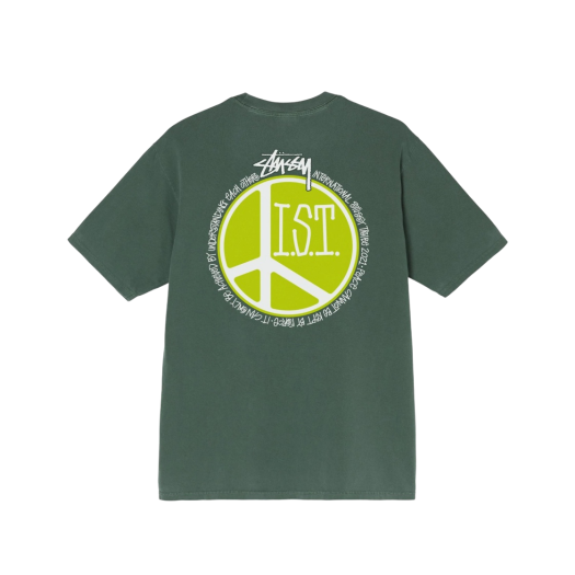 Stussy Peace Dot Pigment Dyed T-Shirt Pine